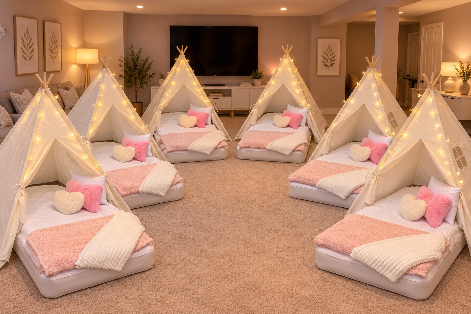 Cotton Candy sleepover setup